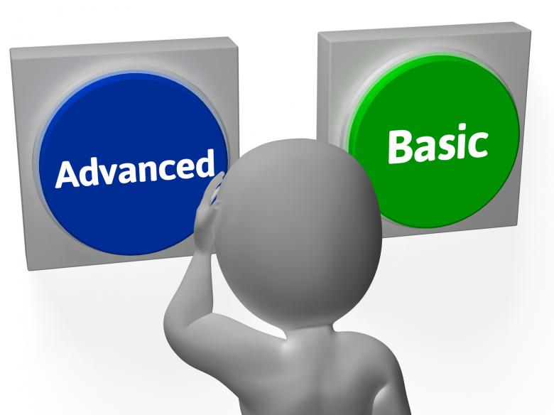 Free stock image of Advanced Basic Buttons Show Advancement Or Basics created by Stuart Miles