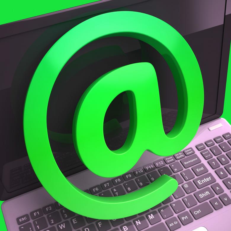 Free stock image of Keyboard At Sign Shows E-mail Symbol Message created by Stuart Miles