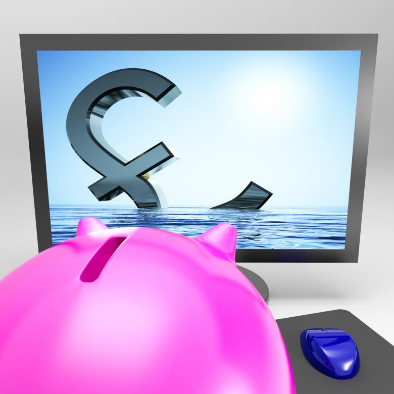 Free stock image of Sinking Pound Shows Downturn Recession Or Disaster created by Stuart Miles