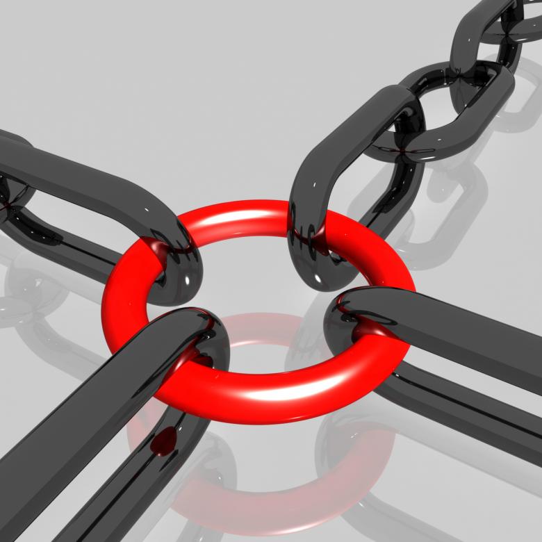 Free stock image of Red Link Chain Shows Teamwork, Connected created by Stuart Miles