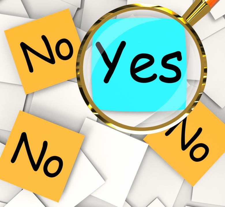 Free stock image of Yes No Post-It Papers Mean Positive Or Negative Response created by Stuart Miles