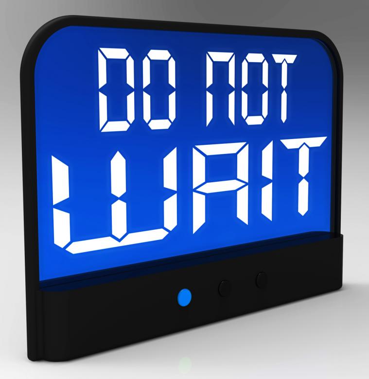 Free stock image of Do Not Wait Clock Shows Urgency For Action created by Stuart Miles