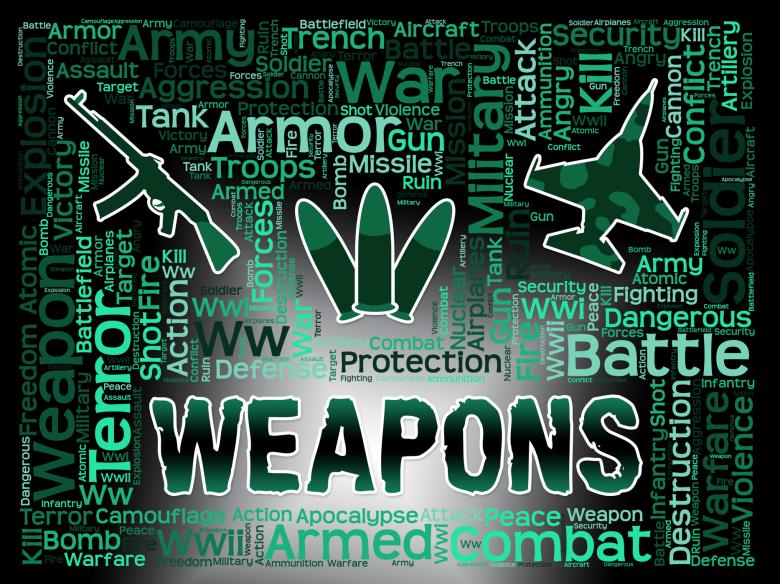 Free stock image of Weapons Words Means Armed Firepower And Armoury created by Stuart Miles