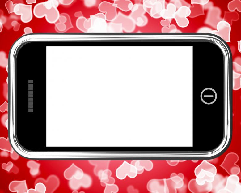 Free stock image of Blank Mobile Phone Screen With Hearts Background created by Stuart Miles