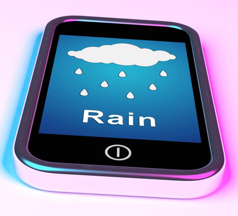 Free stock image of Mobile Smartphone Shows Rain Weather Forecast created by Stuart Miles
