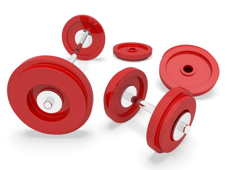 Free stock image of Gym Exercise Indicates Working Out And Dumbbells 3d Rendering created by Stuart Miles