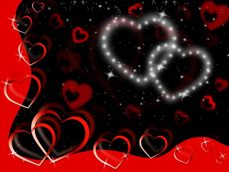 Free stock image of Glittering Hearts Background Show Tenderness Affection And Love created by Stuart Miles