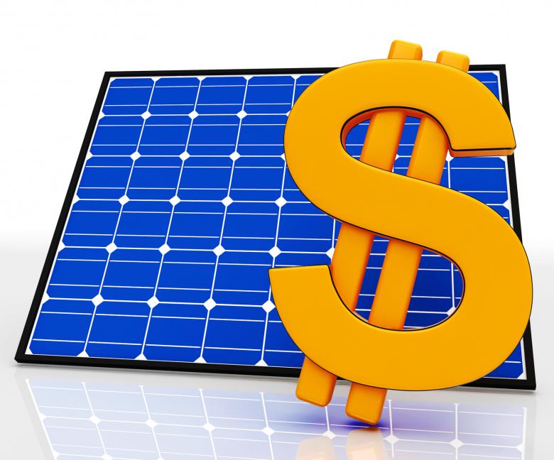 Free stock image of Solar Panel And Dollar Sign Shows Saving Energy created by Stuart Miles