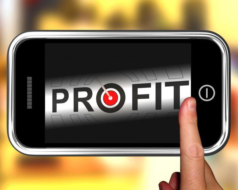 Free stock image of Profit On Smartphone Shows Aimed Progress created by Stuart Miles
