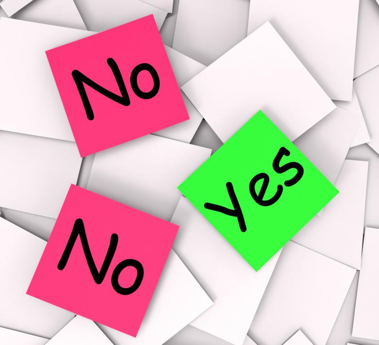Free stock image of Yes No Post-It Notes Mean Answers Affirmative Or Negative created by Stuart Miles