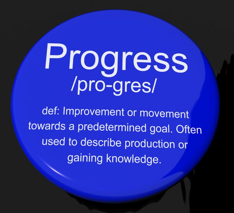 Free stock image of Progress Definition Button Showing Achievement Growth And Development created by Stuart Miles