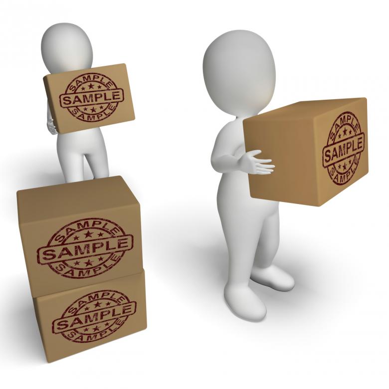 Free stock image of Sample Stamp On Boxes Shows Example Symbol Or Taste created by Stuart Miles