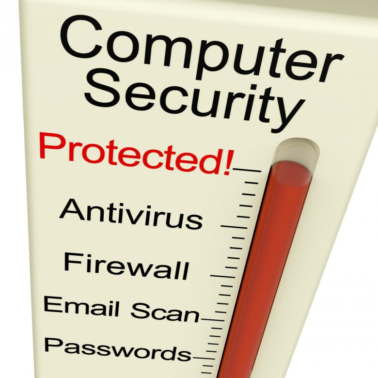 Free stock image of Computer Security Protected Meter Shows Laptop Internet Safety created by Stuart Miles
