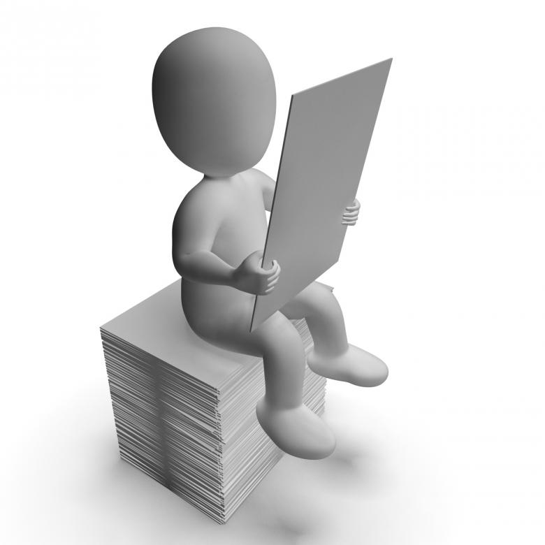 Free stock image of Sheet Or Notice Is Being Read By 3d Character created by Stuart Miles