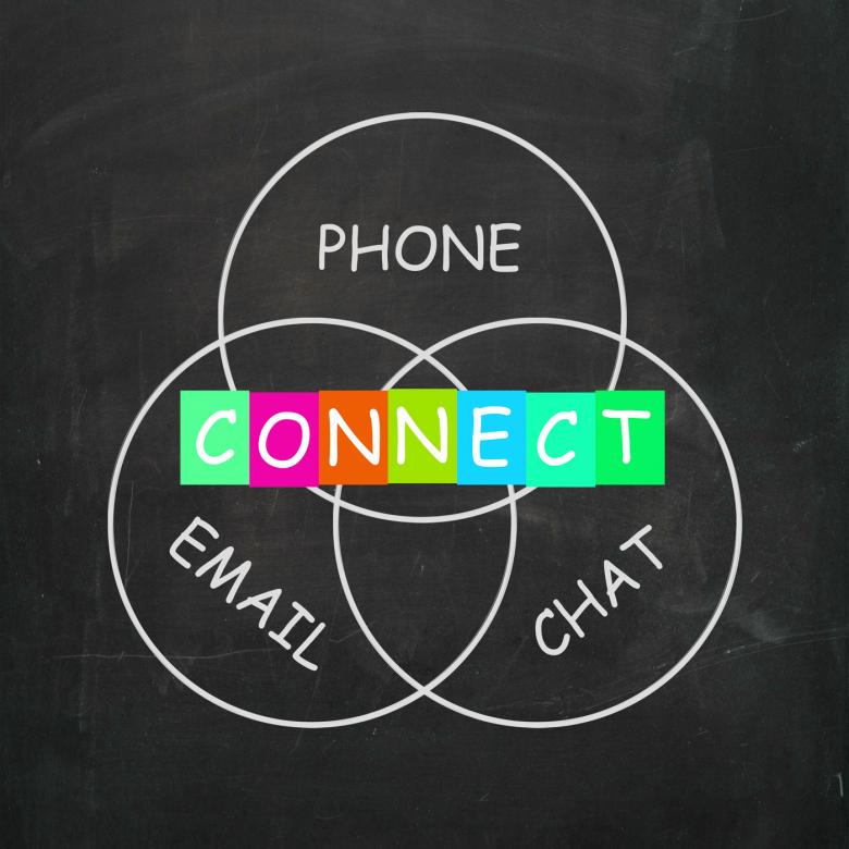 Free stock image of Words Means Connect by Phone Email or Chat created by Stuart Miles
