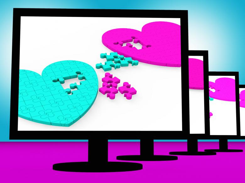 Free stock image of Two Hearts On Monitors Showing Celebrities Romances created by Stuart Miles