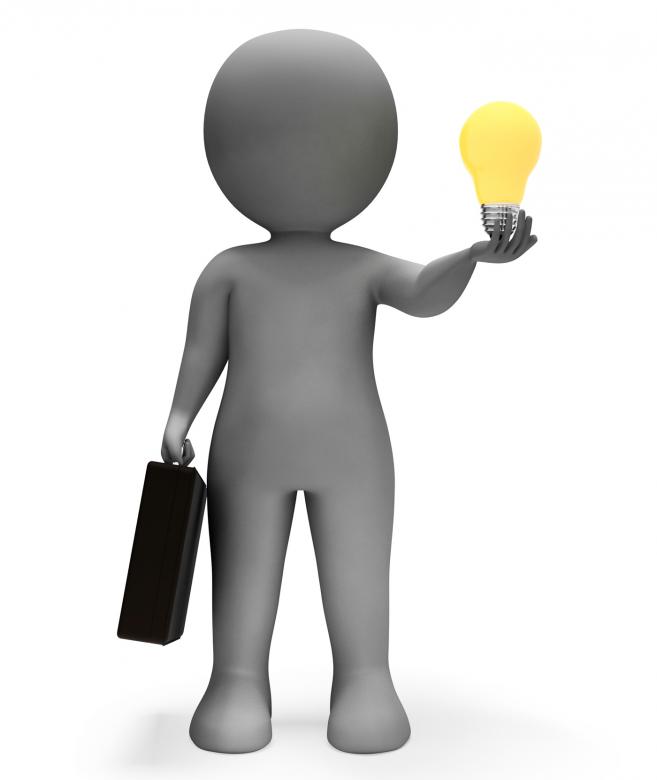 Free stock image of Businessman Lightbulb Shows Power Source And Character 3d Rendering created by Stuart Miles