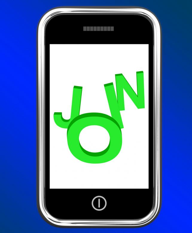 Free stock image of Join On Phone Shows Subscribing Membership Or Registration created by Stuart Miles