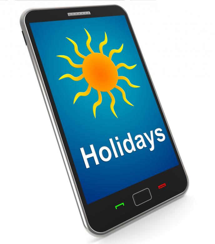 Free stock image of Holidays On Mobile Means Vacation Leave Or Break created by Stuart Miles