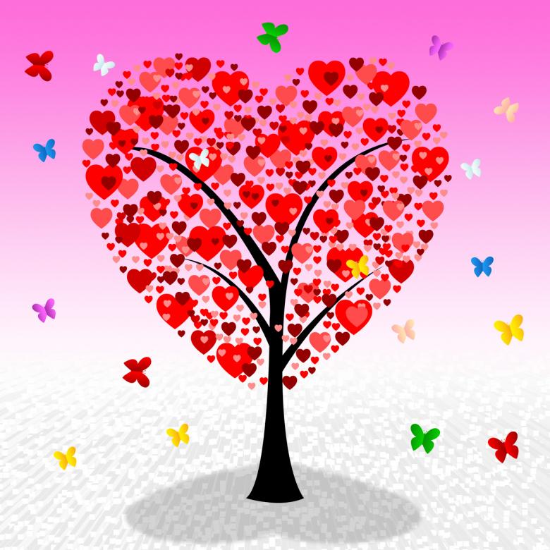 Free stock image of Tree Hearts Indicates Valentines Day And Affection created by Stuart Miles
