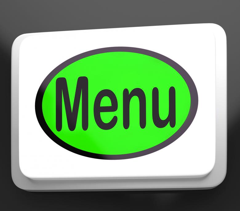 Free stock image of Menu Button Shows Ordering Food Menus Online created by Stuart Miles