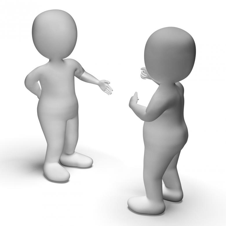 Free stock image of Discussion Between Two 3d Characters Shows Communication created by Stuart Miles