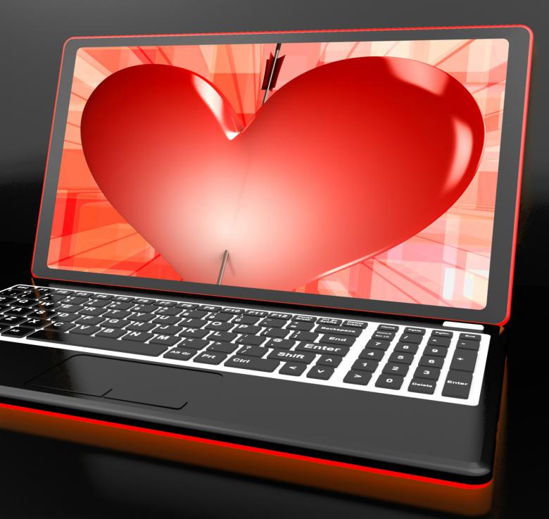 Free stock image of Heart On Laptop Showing Cupid Shot created by Stuart Miles