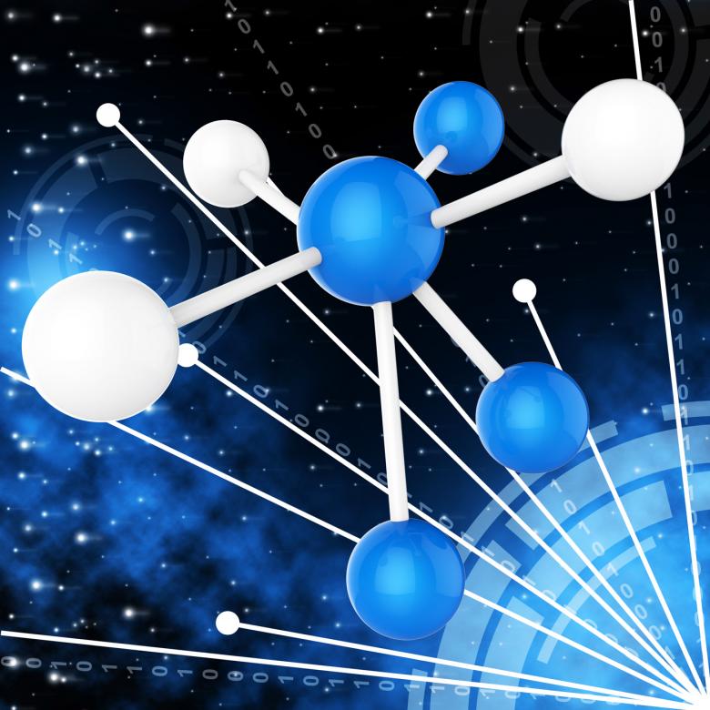 Free stock image of Atom Molecule Indicates Research Chemical And Chemistry created by Stuart Miles