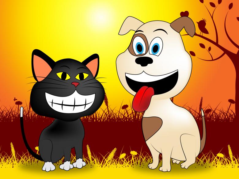 Free stock image of Dog With Cat Indicates Doggy Kitty And Meadows created by Stuart Miles