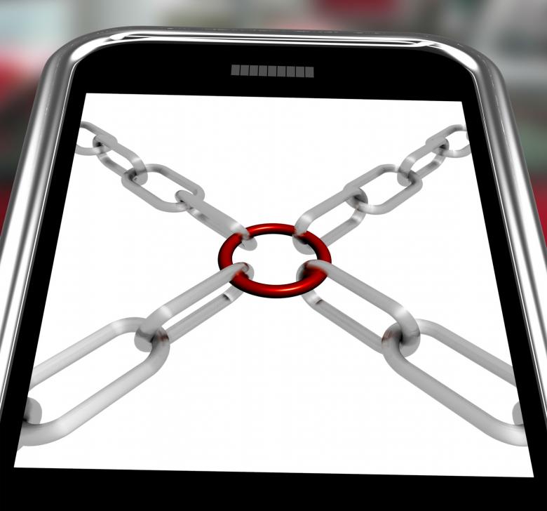 Free stock image of Chains Joint On Smartphone Shows Secure Link created by Stuart Miles
