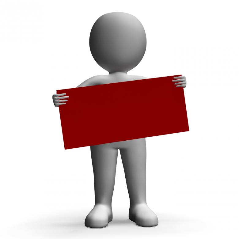 Free stock image of Message Board Held By Character Shows Greeting created by Stuart Miles