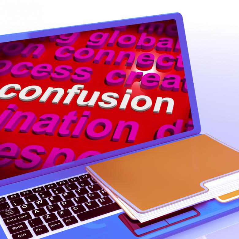 Free stock image of Confusion Word Cloud Laptop Means Confusing Confused Dilemma created by Stuart Miles