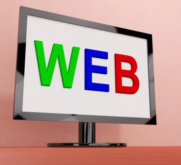 Free Stock Photo of Web On Monitor Shows Internet Www Or Net