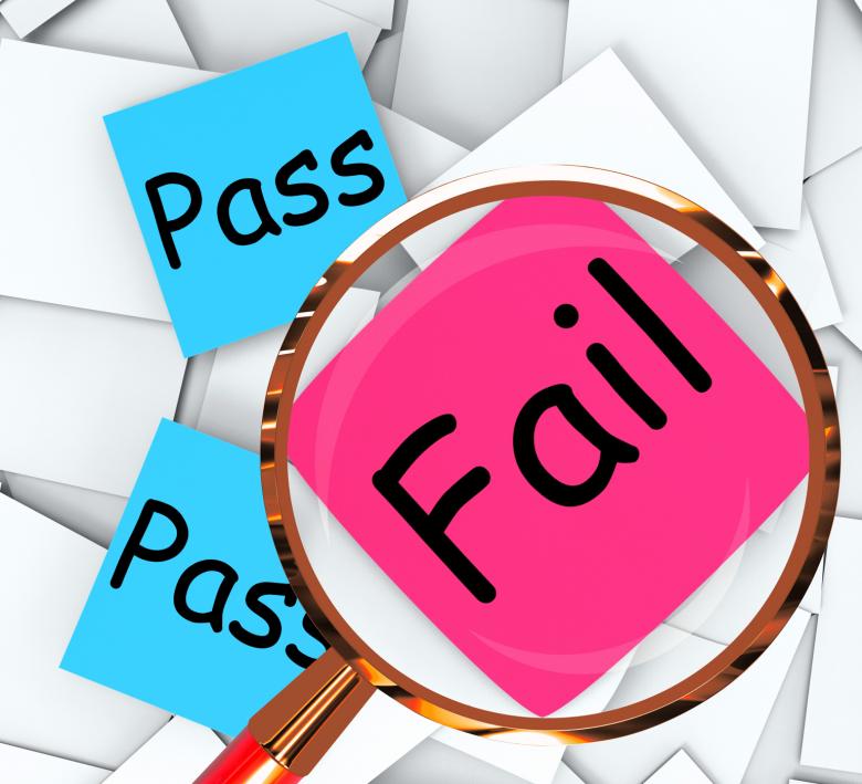 Free stock image of Pass Fail Post-It Papers Mean Satisfactory Or Declined created by Stuart Miles