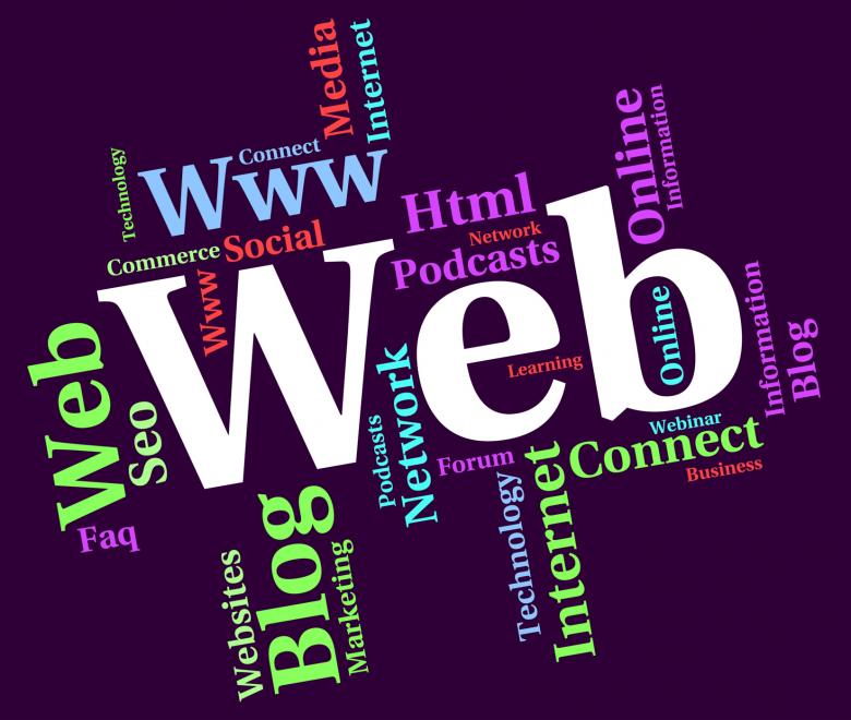 Free stock image of Web Word Represents Online Internet And Net created by Stuart Miles