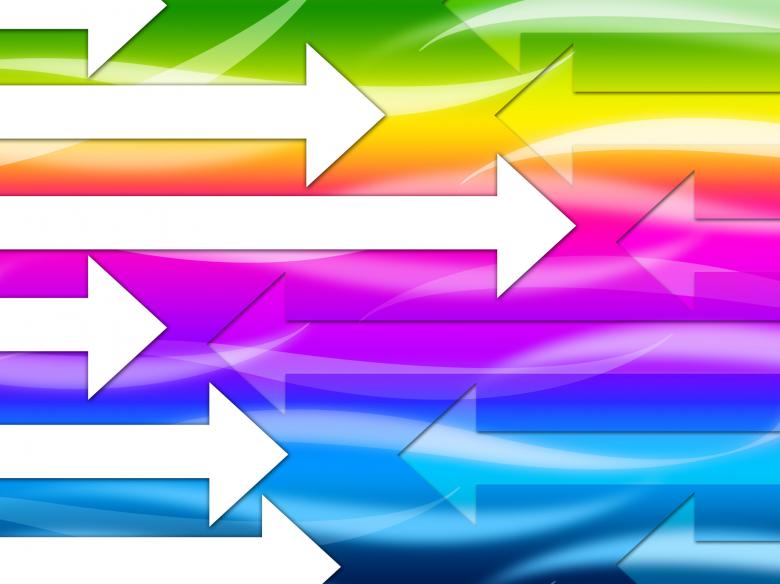 Free stock image of Multicolored Arrows Background Shows Colorful And Direction created by Stuart Miles