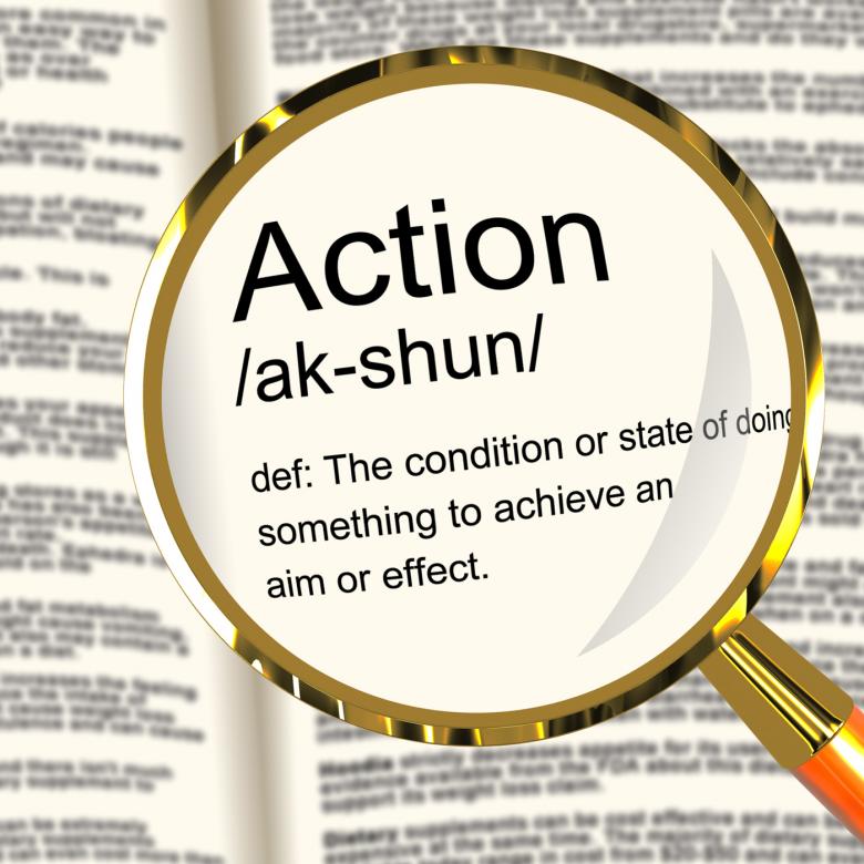 Free stock image of Action Definition Magnifier Showing Acting Or Proactive created by Stuart Miles