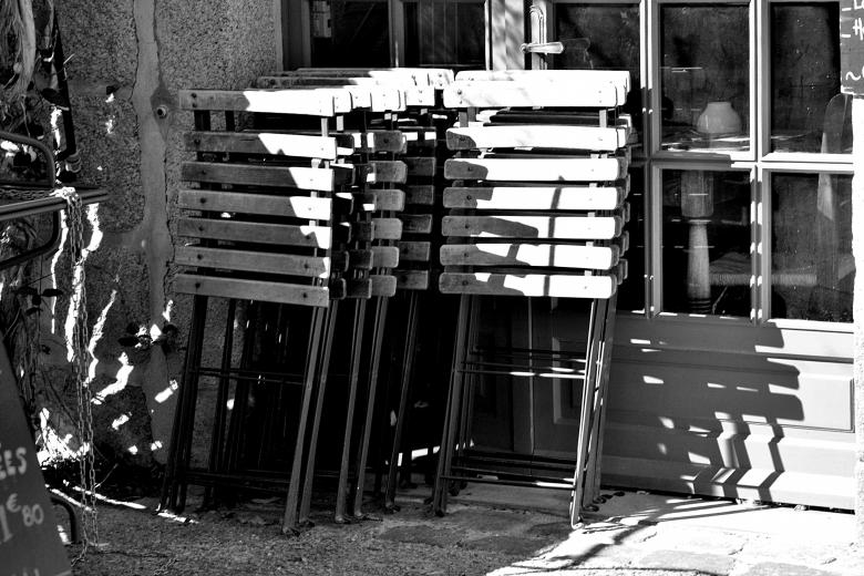 Free stock image of Folded Chairs - Black and White created by Richard Revel