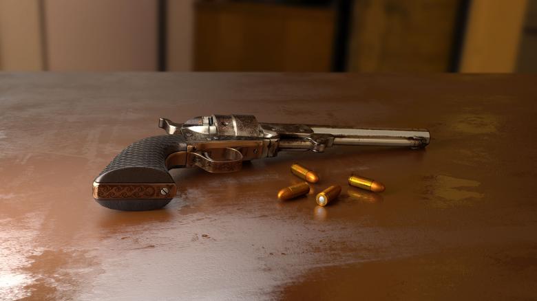 Free stock image of Gun with Bullets created by Pixabay