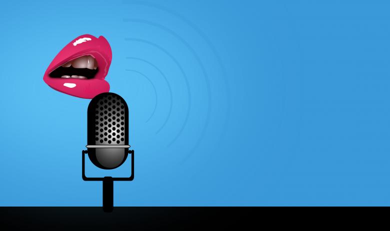 Free stock image of Speaking - Mouth and Microphone - With Copyspace created by Jack Moreh