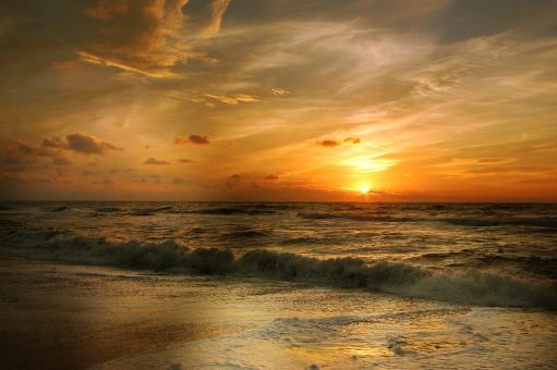 Free Stock Photo of Ocean at Sunset