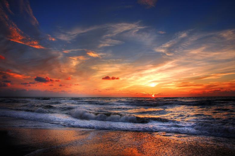 Free stock image of On the Beach at Sunset created by Pixabay