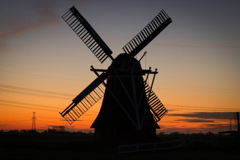 Free stock image of Windmill in Town created by Pixabay