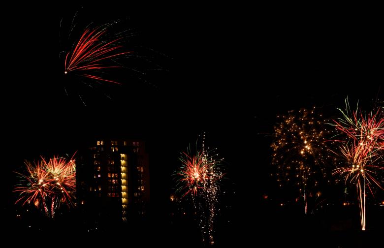 Free stock image of Fireworks in the City created by Pixabay