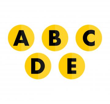 Five Free Alphabet Icon Set - ABCDE - Free Stock Photo