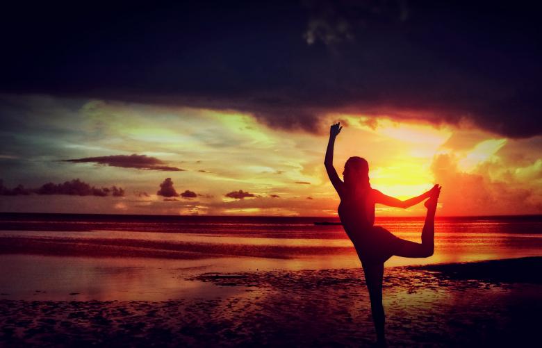 Free stock image of Woman Practicing Yoga at the Beach created by Jack Moreh