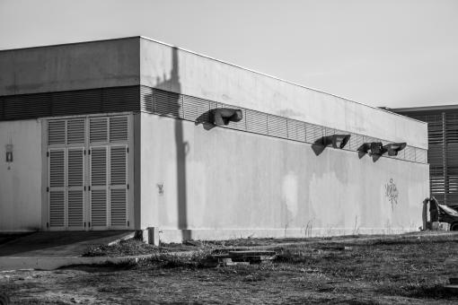 Boxed Building - Black and White