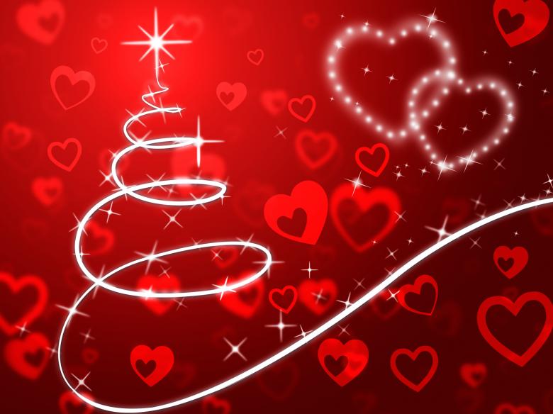 Free stock image of Red Christmas Tree Background Shows Holidays And Love created by Stuart Miles