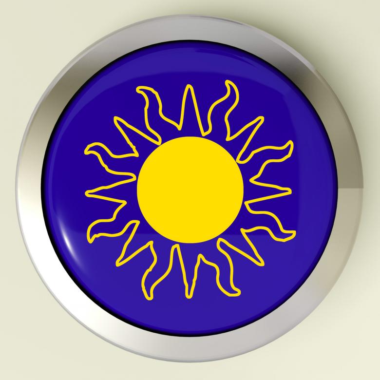 Free stock image of Sunny Button Means Hot Weather Or Sunshine created by Stuart Miles