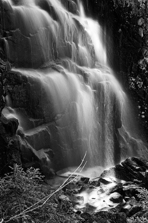Free stock image of Hadlock Sunbeam Falls - Black & White created by Nicolas Raymond